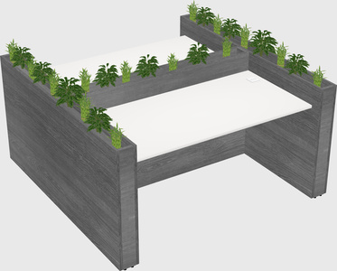 Rectangular shared desk