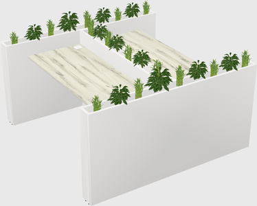 Rectangular shared desk