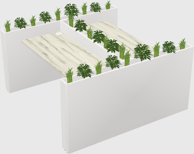 Rectangular shared desk