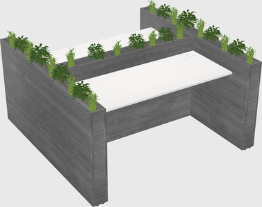Rectangular shared desk