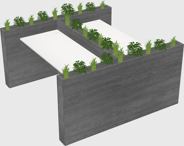 Rectangular shared desk