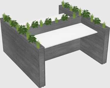 Rectangular shared desk