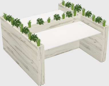 Rectangular shared desk