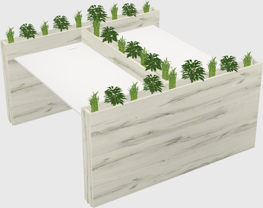 Rectangular shared desk