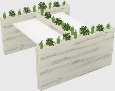 Rectangular shared desk