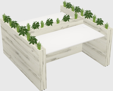 Rectangular shared desk