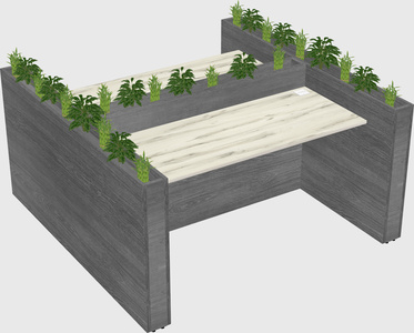 Rectangular shared desk