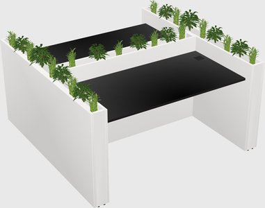 Rectangular shared desk