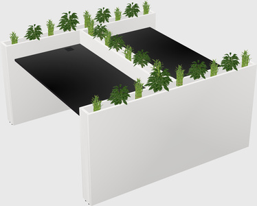 Rectangular shared desk