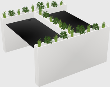 Rectangular shared desk
