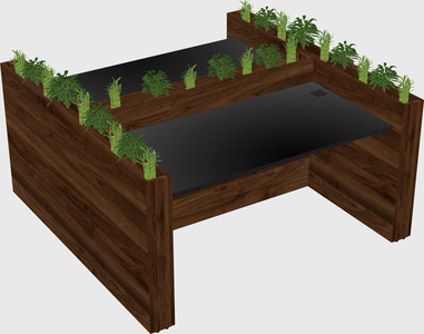 Rectangular shared desk
