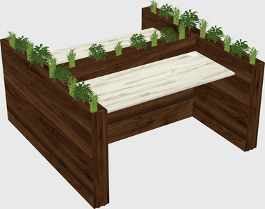 Rectangular shared desk
