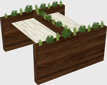 Rectangular shared desk