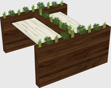 Rectangular shared desk