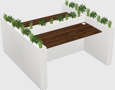 Rectangular shared desk