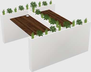 Rectangular shared desk