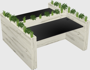Rectangular shared desk