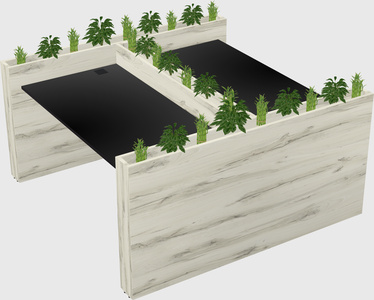 Rectangular shared desk