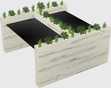 Rectangular shared desk