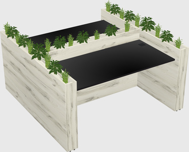 Rectangular shared desk