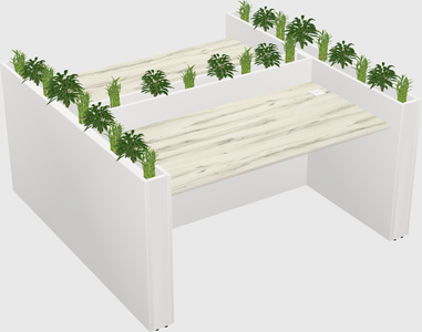 Rectangular shared desk
