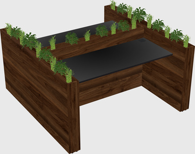 Rectangular shared desk