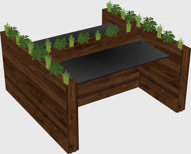 Rectangular shared desk