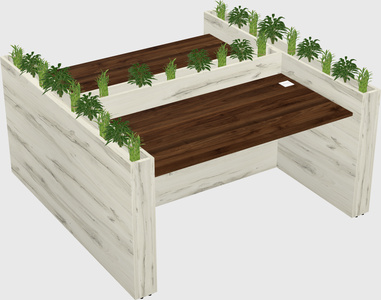 Rectangular shared desk