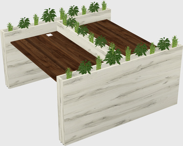 Rectangular shared desk