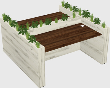 Rectangular shared desk