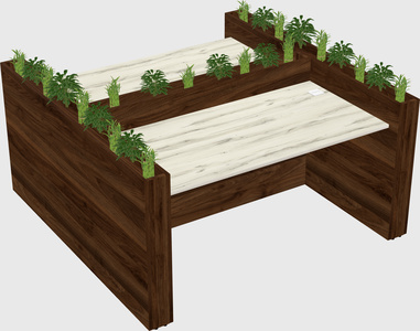 Rectangular shared desk