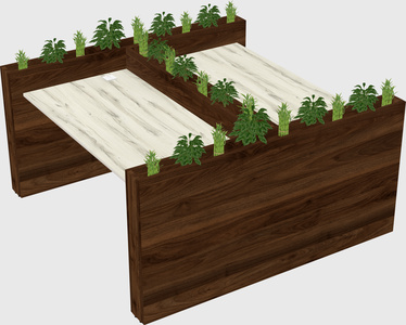 Rectangular shared desk