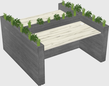 Rectangular shared desk