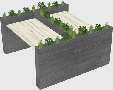 Rectangular shared desk