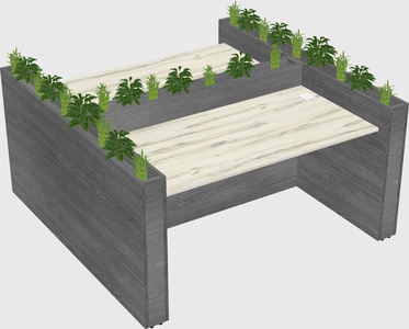 Rectangular shared desk