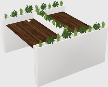 Rectangular shared desk