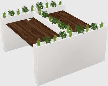 Rectangular shared desk