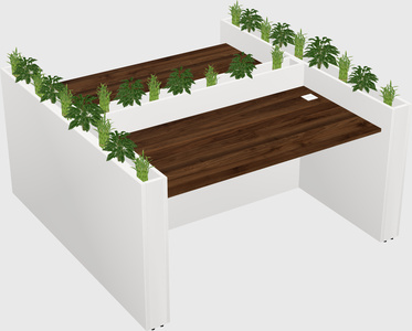 Rectangular shared desk