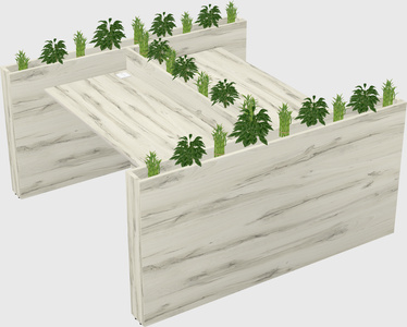 Rectangular shared desk