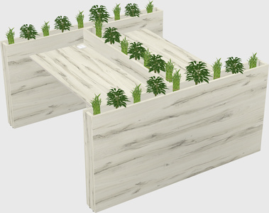 Rectangular shared desk