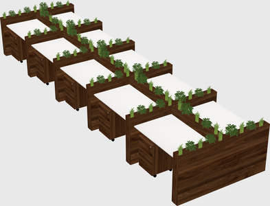 Rectangular shared desk