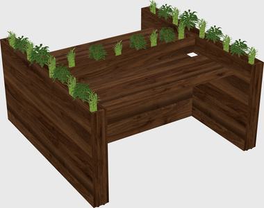 Rectangular shared desk
