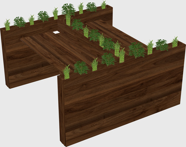 Rectangular shared desk