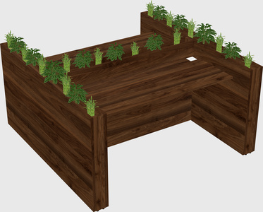 Rectangular shared desk