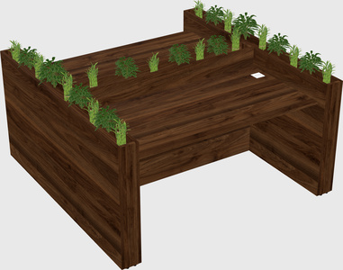 Rectangular shared desk