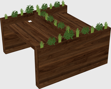 Rectangular shared desk