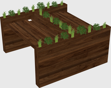 Rectangular shared desk