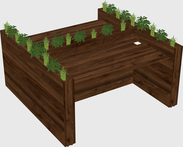 Rectangular shared desk