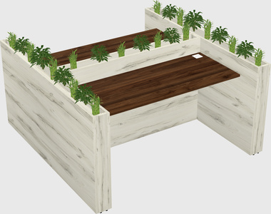 Rectangular shared desk