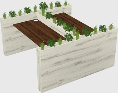 Rectangular shared desk